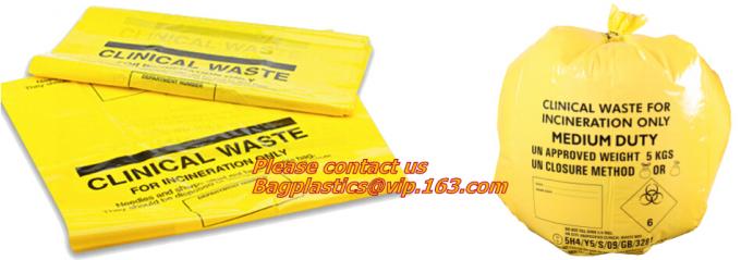 HDPE Material Plastic Printed Yellow Biohazard Healthcare Liners