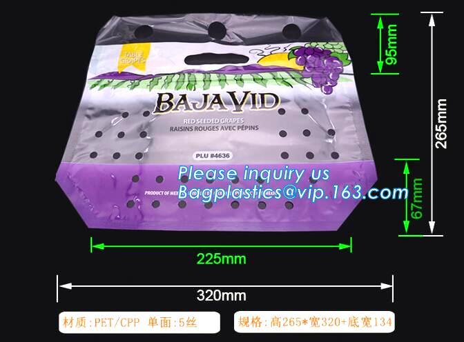 breathable opp cellophane plastic fresh vegetables packaging bag, vegetable fresh keeping freezer bag, reusable zipper s