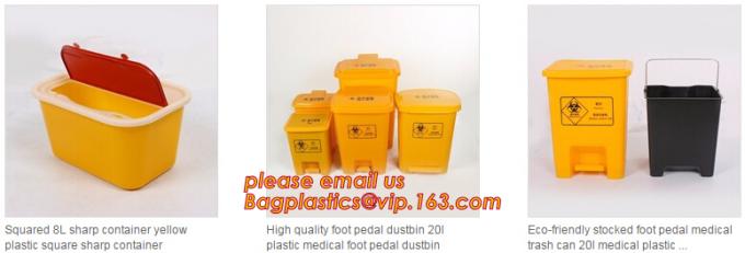 BIOHAZARD WASTE CONTAINERS, PLASTIC STORAGE BOX, MEDICAL TOOL BOX, SHARP CONTAINER, SAFETY BOX, Disposable Hospital Bioh