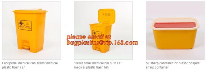 BIOHAZARD WASTE CONTAINERS, PLASTIC STORAGE BOX, MEDICAL TOOL BOX, SHARP CONTAINER, SAFETY BOX, Disposable Hospital Bioh