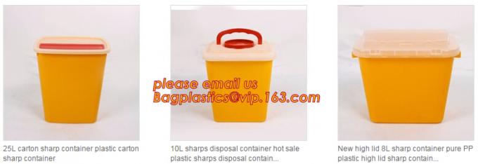 BIOHAZARD WASTE CONTAINERS, PLASTIC STORAGE BOX, MEDICAL TOOL BOX, SHARP CONTAINER, SAFETY BOX, Disposable Hospital Bioh