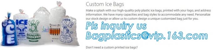 LDPE ice cubes packing carry out bags, insulated dry cold ice bag/Transparent LDPE Wicket bag, ice cube bags, BAGEASE