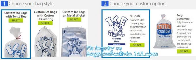LDPE ice cubes packing carry out bags, insulated dry cold ice bag/Transparent LDPE Wicket bag, ice cube bags, BAGEASE