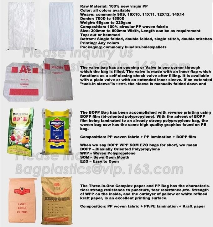 China PP Woven Bag/Sack for50kg cement,flour,rice,fertilizer,food,feed,sand,construction garbage pp woven bag for packin