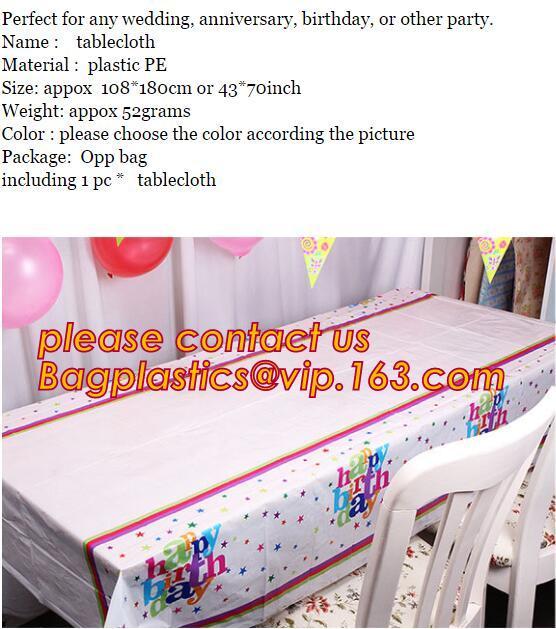 Polka Dots Banquet Plastic Tablecloths Table Cover Wedding Party Decorations, plastic oval table tablecloth PVC waterpro