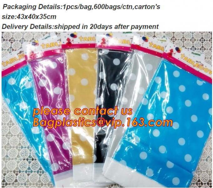 Polka Dots Banquet Plastic Tablecloths Table Cover Wedding Party Decorations, plastic oval table tablecloth PVC waterpro