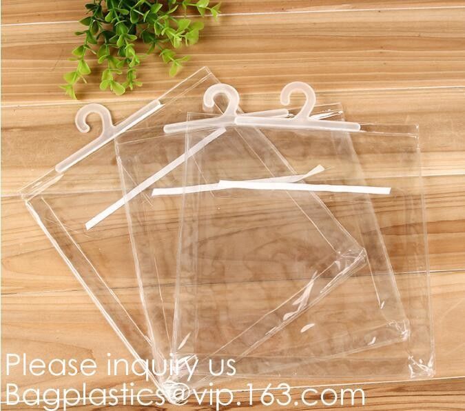 Biodegradable Compostable pac Hanger Garment Underwear Clothes Package Hanging Hook Plastic Bag With Self-Adhesive Seal
