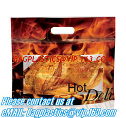 China Zipper Hot Chicken Bags/ Roasted Chicken Packaging Bag With Window/ Microwaveable Grilled Chicken Bag, bagease, bagplast supplier