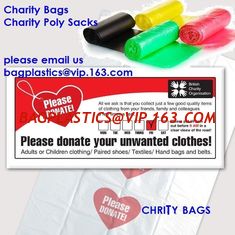 China Charity Shop Collection Bag, Plastic Donation Bags, Charity Sacks, Green Sacks, Yellow Bag liner bags sacks green sacks supplier