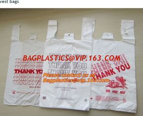 China Custom Print Hdpe Plastic T Shirt Bags with Gusset, hdpe bags, ldpe bags, pp bags, sacks supplier