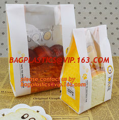 China Customize 3 Side Visible Clear Window Offset Printing Bakery Bags, Customize V Bottom with Clear Window Food Grade Toast supplier