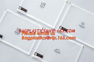 China hot selling cheap A4, A5, A6, B5 transparent plastic pe zip lock files bag /zip wallet with printing supplier