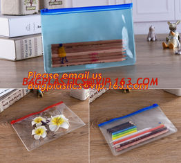 China frosted pvc k document file bag, Custom zipper file folder bag, plastic top oppening file bag supplier