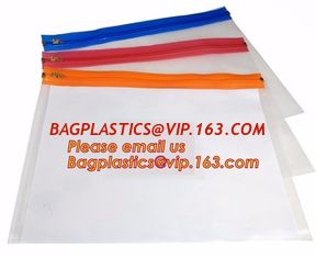 China Cheap Waterproof PE zipper lock file wallet bag with logo printing, cheap A4, A5, A6, B5 transparent plastic pe zip lock supplier