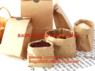 China 70g food grade brown kraft paper bag with customized logo printing, Pinch Bottom Paper Bag, Greaseproof Paper Bag with supplier