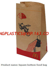 China Different Size Of Take Away Fast Food Paper Bag, disposable food bakery customized White kraft paper bag supplier