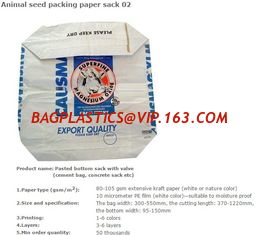 China Cement packing kraft paper valve sack laminated with pp woven fabric, Square Bottom Paper-plastic compound bags/sacks supplier
