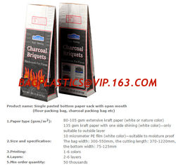 China Custom Label Printing Charcoal packaging Paper Bags, charcoal bags, pp/kraft paper bags for charcoal bags supplier
