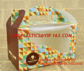 China Custom cheap wholesale food grade paper cardboard cake box with handle supplier