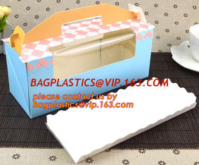 China Custom artpaper handle cake box with PVC window, Sweet cake box with handle, cake box with window supplier
