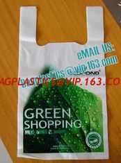 China compostable garbage bag, compostable biodegradable HDPE vest carrier plastic T-shirt shopping bag supplier