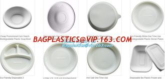 China Disposable corn starch plates, biodegradable corn starch food container, biobased food tray supplier