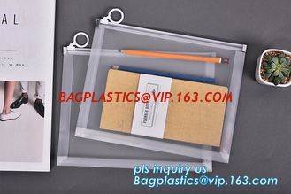 China plastic Zippered Envelope k Waterproof PP Bags Seamless Slider Closure Storage Pouch for A4 Paper,Magazine,Memo supplier