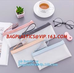 China clear vinyl TPU pencil case bag with zipper for boys girls, Creative contracted envelope bag translucent frosted pencil supplier