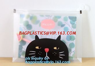 China Document Bag with Plastic Slider Stationery Penil Pen Case Storage Bag, Student office slider transpraent plastic storag supplier