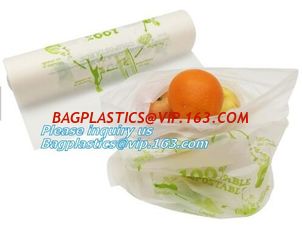 China ok compost home certified custom wholesale PLA based biodegradable compostable vegetable fruit plastic produce bag on supplier