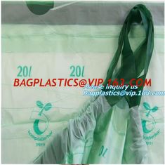 China biodegradable compostable eco friendly orn starch dry cleaning laundry bag, biodegradable plastic drawstring laundry bag supplier
