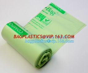 China eco friendly wholesale cornstarch custom color printed 100% biodegradable compostable plastic garbage bags on roll supplier