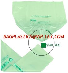 China cornstarch made 100% eco friendly direct manufacturing factory compostable garbage bags on roll with drawstring supplier