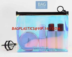 China quality slider zipper cosmetic pvc bags, mini plastic zipper cosmetic slider zip bags with print, Pouch Slider plastic Z supplier