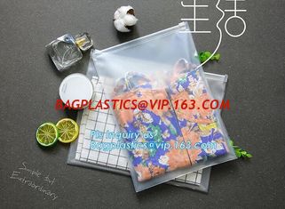 China costomize slider k pvc travel cosmetic bag, slider zipper bag with printing for clothes, Swimwear toiletry PVC Vin supplier