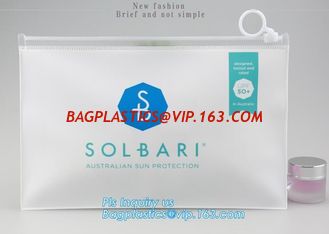 China bag with slider for gift,cosmetics/document bag, cosmetic transparent PVC zipper bags, Heat Seal Bags With Slider Waterp supplier