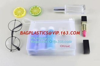 China frosted zipper lock slider packing bag, cosmetic tool packaging sliding zipper bags, waterproof pe k slider bags supplier