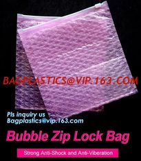 China reusable air bubble stationery packaging bags envelope shock proof bag with slider zip lock for fragile articles, zip supplier