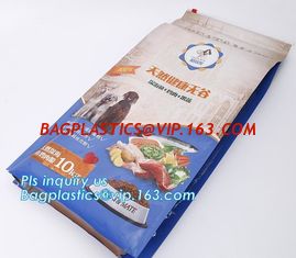China Slider Zipper Flat Bottom Pet Food Bag , 5kg Large Quad Seal Pouch , Plastic Dog Food Packaging, top slider zipper plast supplier