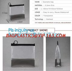 China top zipper slider clear packing PVC Bag, Custom Printed Clothes Packaging Suited Frosted PVC/EVA Vinyl Slider Top Zipper supplier