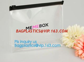 China fashion thick clear retail custom printed pvc slider zipper bag, mini plastic zipper cosmetic slider zip bags with print supplier