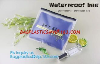China Eco-friendly Clear Travel EVA Cosmetic Bag with Slider Zipper Closure, matte slider printing customized frosted pvc bag supplier