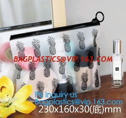 China Transparent Sundry Kit PVC Cosmetic Bag, Bag with Plastic Zipper and Slider Wash bag, slider lock zip pouch travel cosme supplier
