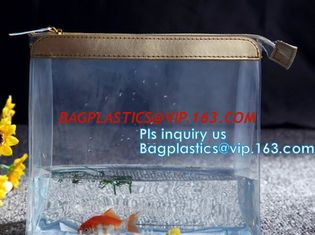 China cosmetic clear messenger bag bikini bag, slider closure transparent PVC packing bag, slider zipper bag for travel access supplier