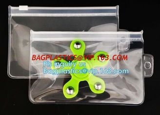 China Zipper Pouch Plastic Cosmetic Bag Pouch Vinyl Slider Zipper Bag, Zipper slider clear shopping plastic packaging bags supplier
