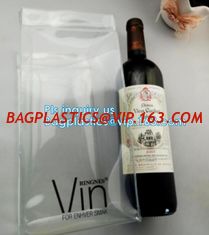 China Ice gel pack PVC Can bottle wine cooler bag, Promotional PVC Ice bag for wine, recyclable clear tall PVC wine ice bag supplier