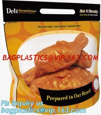China Fresh Chicken Packing Bag, standing up hot roast chicken bag with handle, chicken bag carry out fried chicken bag supplier