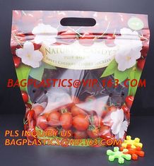 China fresh fruit bag with vent hole for grape tomato cherry, fruit packaging anti-fog vegetable plastic bag, Customized Fruit supplier