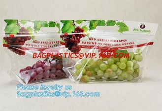 China cpp printed slider zip lock vegetable fruit bag, grape packing bags/ fresh grape packaging bag, food preservation slider supplier