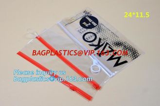 China Swimwear toiletry PVC Vinyl Bag With Slider k, Slider zipper Clear pvc bag for package Vinyl, snap button PVC EVA supplier